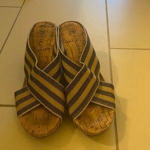 Espadrille wedge slip ins